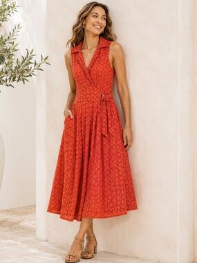 hibiscus cutwork cotton midi dress Sea Green Hibiscus Cotton Midi Dress | Artisan Block Print Boho Resort Wear Balloon Sleeve